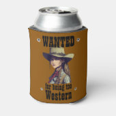 Cowgirl Gewollt, weil sie zu Western Country Beer  Dosenkühler (Kanne Rückseite)