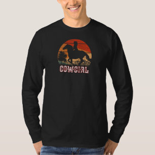 Cowgirl Girl Horse Reiten Vintag Style Rodeo Texa T-Shirt