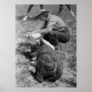 Cowgirl Giving TLC, 30er Poster