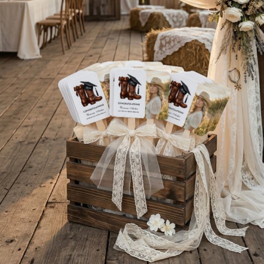 Cowgirl Glam and Boots Graduation Fächer