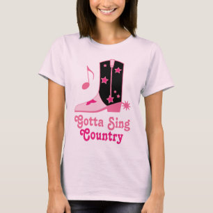 Cowgirl got, um Land-Geschenk zu singen T-Shirt