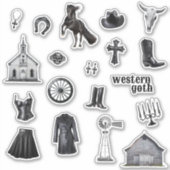 Cowgirl Goth | Western Goth Journal Stickers Aufkleber (Vorderseite)