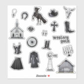 Cowgirl Goth | Western Goth Journal Stickers Aufkleber (Blatt)