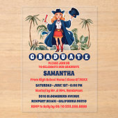 Cowgirl Graduation Party Acryleinladungen (Vorderseite)