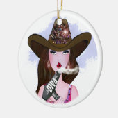 COWGIRL "Hair Diva" Keramikornament (Links)