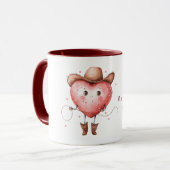 Cowgirl Hat Boots Heart Valentine's Day Tasse (Vorderseite Links)