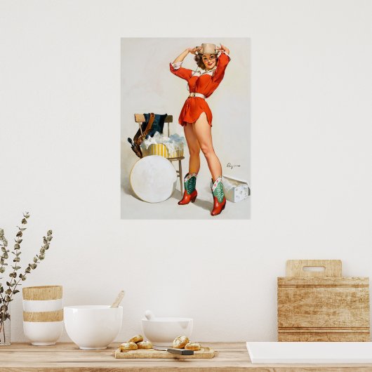 Cowgirl Hat Button Up Poster (Küche)