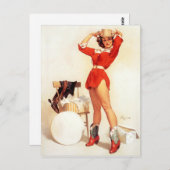 Cowgirl Hat Button Up Postkarte (Vorne/Hinten)