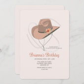 Cowgirl Hat Einladung (Vorne/Hinten)