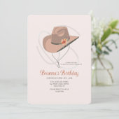 Cowgirl Hat Einladung (Stehend Vorderseite)