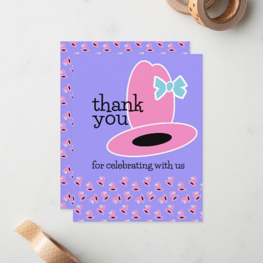 Cowgirl Hat Vielen Dank Mitteilungskarte (Vorderseite/Rückseite Beispiel)