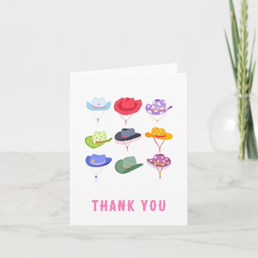 Cowgirl Hats Western Danke Karte (Vorderseite)