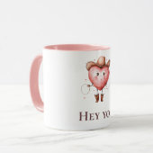 Cowgirl Heart Hey, Sie zitieren Tasse (Vorderseite Links)