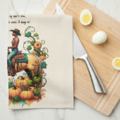 Cowgirl Herbst Geschirrtuch (Viertel Falte)