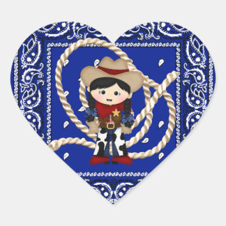 Cowgirl Herz-Aufkleber
