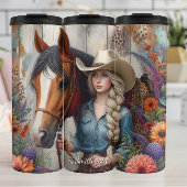 Cowgirl Horse Floral Rustic Charm Thermosbecher