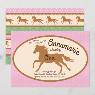 Cowgirl Horse Pony Einladungen zum Geburtstag