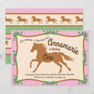 Cowgirl Horse Pony Einladungen zum Geburtstag