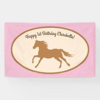 Cowgirl Horse Pony Niedlich 1. Geburtstag Party Th Banner