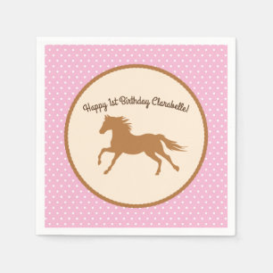 Cowgirl Horse Pony Niedlich 1. Geburtstag Party Th Serviette