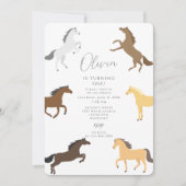 Cowgirl Horse Reitsport 1. Geburtstag Einladung (Vorderseite)