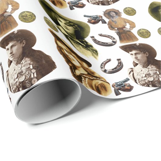 cowgirl HORSE SHOES old photographs clipART Geschenkpapier (Rolleneckpunkt)