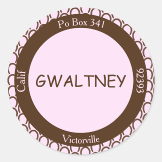Cowgirl Horseshoe Pink | Brauner Umschlag Aufklebe Runder Aufkleber