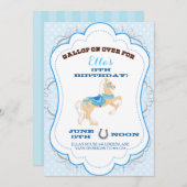 Cowgirl Horsey Geburtstagsparty Einladungen (Vorne/Hinten)