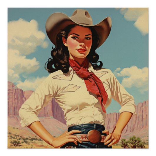 Cowgirl hört in jedem Stich: Wild West Whispers Poster (Vorderseite)