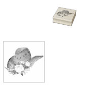 Cowgirl-Hut mit Blume Bouquet Gummistempel (Stempel)