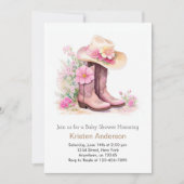 Cowgirl-Hut und Boots Babydusche Einladung (Vorderseite)