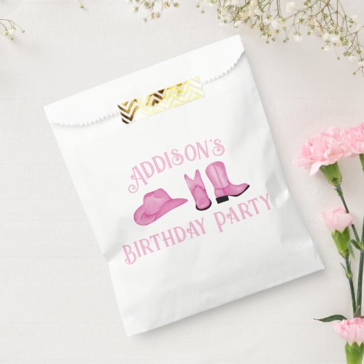 Cowgirl Hut und Boots Light Pink Text Geschenktütchen (Versiegelt)