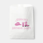 Cowgirl Hut und Boots Light Pink Text Geschenktütchen (Vorderseite)