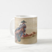 Cowgirl im Aquarell auf Western Kaffeetasse (Vorderseite Links)