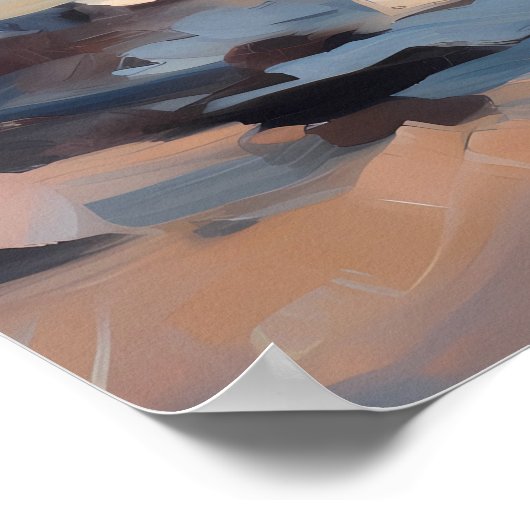 Cowgirl im Aquarellküste am Strand Poster (Ecke)