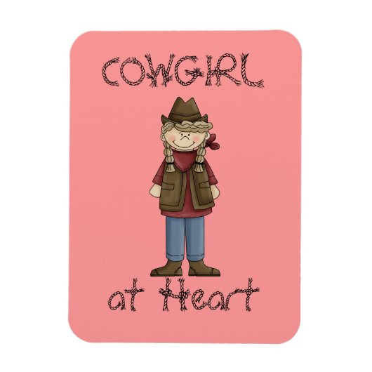 Cowgirl im Braids Premium Flexi Magnet (Vertikal)
