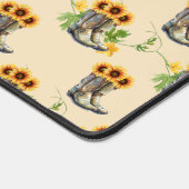 Cowgirl im Herzen Sonnenblumen Stiefeln Muster Schreibtischunterlage (Ecke)
