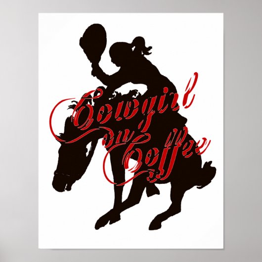 Cowgirl im Kaffee Poster (Vorne)