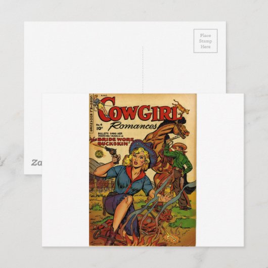 Cowgirl im Range Postkarte (Vorne/Hinten)