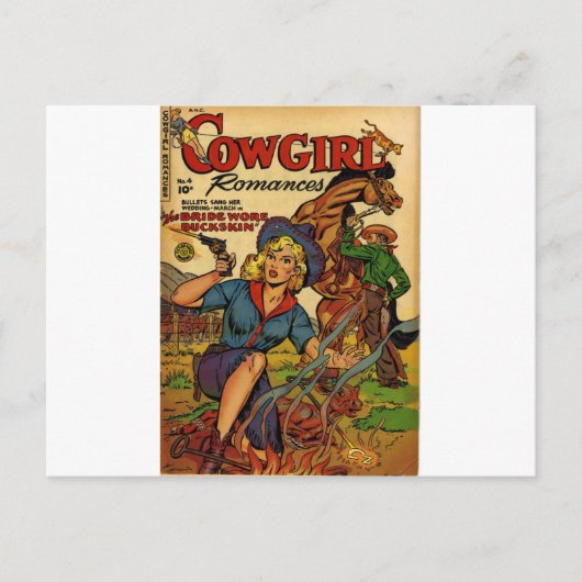 Cowgirl im Range Postkarte (Vorderseite)
