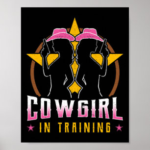Cowgirl im Training Barrel Racing Racing Reitsport Poster