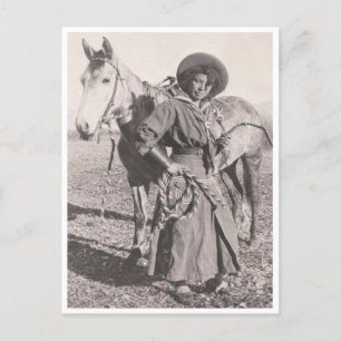 Cowgirl in Reitkleidung der 1880er Jahre Postkarte