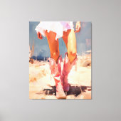 Cowgirl in rosa Stiefeln Leinwanddruck (Vorderseite)
