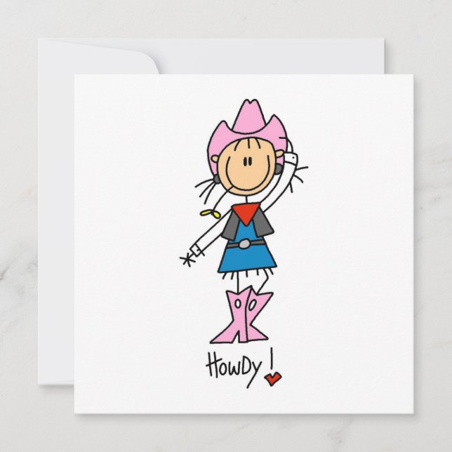 Cowgirl in rosa T - Shirt und Geschenke (Vorderseite)