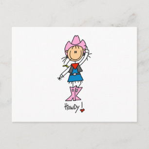 Cowgirl in rosa T-Shirts und Geschenken Postkarte
