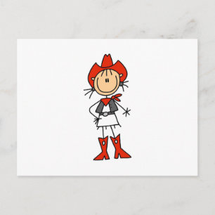 Cowgirl in roten T-Shirts und Geschenken Postkarte