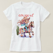 Cowgirl Joyride - Gepunktetes Pferd Western Advent T-Shirt (Design vorne)