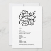 Cowgirl-Junggeselinnen-Abschied Einladung (Rückseite)