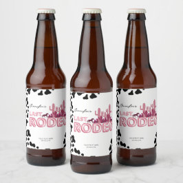 Cowgirl Junggeselinnen-Abschied Last Rodeo Bierflaschenetikett