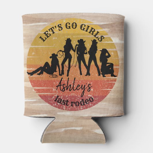 Cowgirl Junggeselinnen-Abschied personalisierter N Dosenkühler (Rückseite)